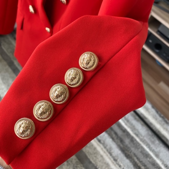 Double breasted jacket & pants Red suit w/buttons - Picture 10 of 14